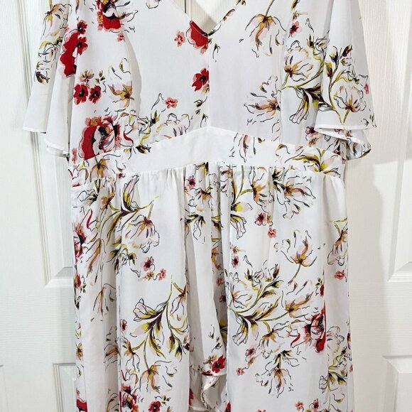 RoseGal - White Floral Romper with Skirt - Picture 10 of 14